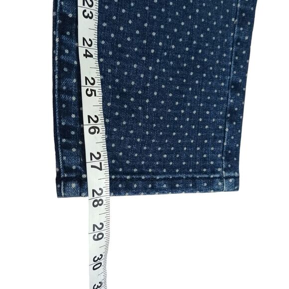 Lauren Conrad Ankle Jeans Womens 10 Medium Wash Denim White Polka Dots - Picture 7 of 7